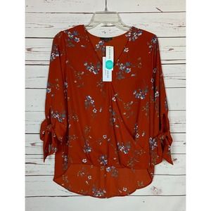 West Kei Stitch Fix Women’s M Medium Floral 3/4 Sleeves Cute Top Blouse NEW TAGS